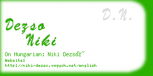 dezso niki business card